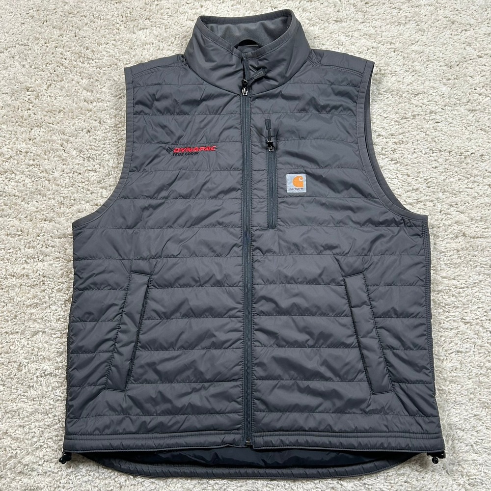 Carhartt Gilliam Rain Defender Vest Large Gray Insulated Full Zip Puffer